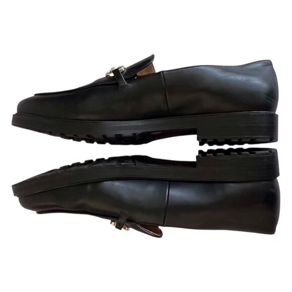 INC Womens Taylyn Black Silver Bit Chain Leather Slip On Loafers Size 11 Medium - Picture 5 of 10